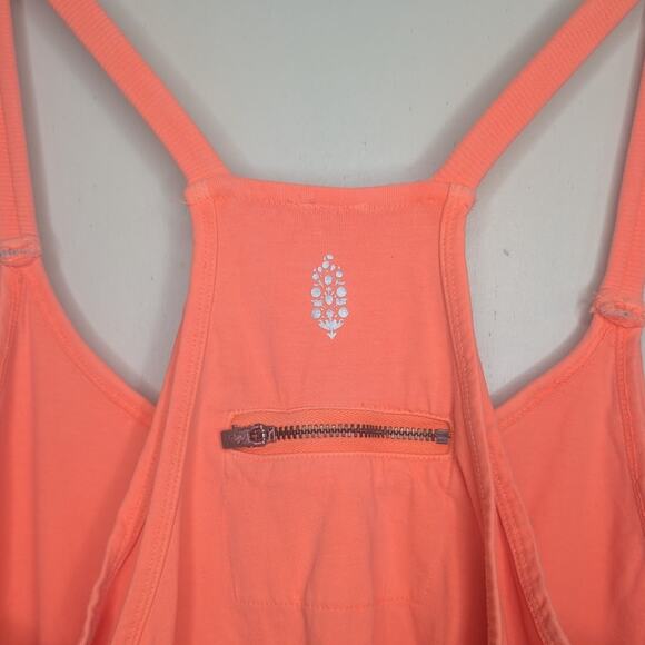 Free People Movement Hot Shot Mini Dress with Shorts in Neon Coral, Size Medium - Picture 7 of 8